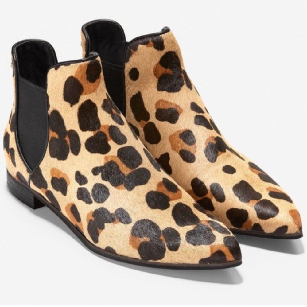 Cole Hann Hara booties leopard
